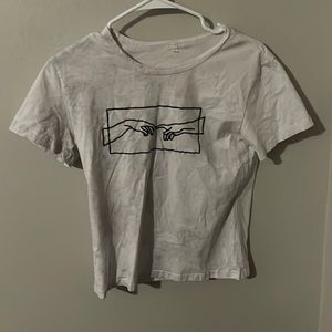 White small finger touch vintage art shirt